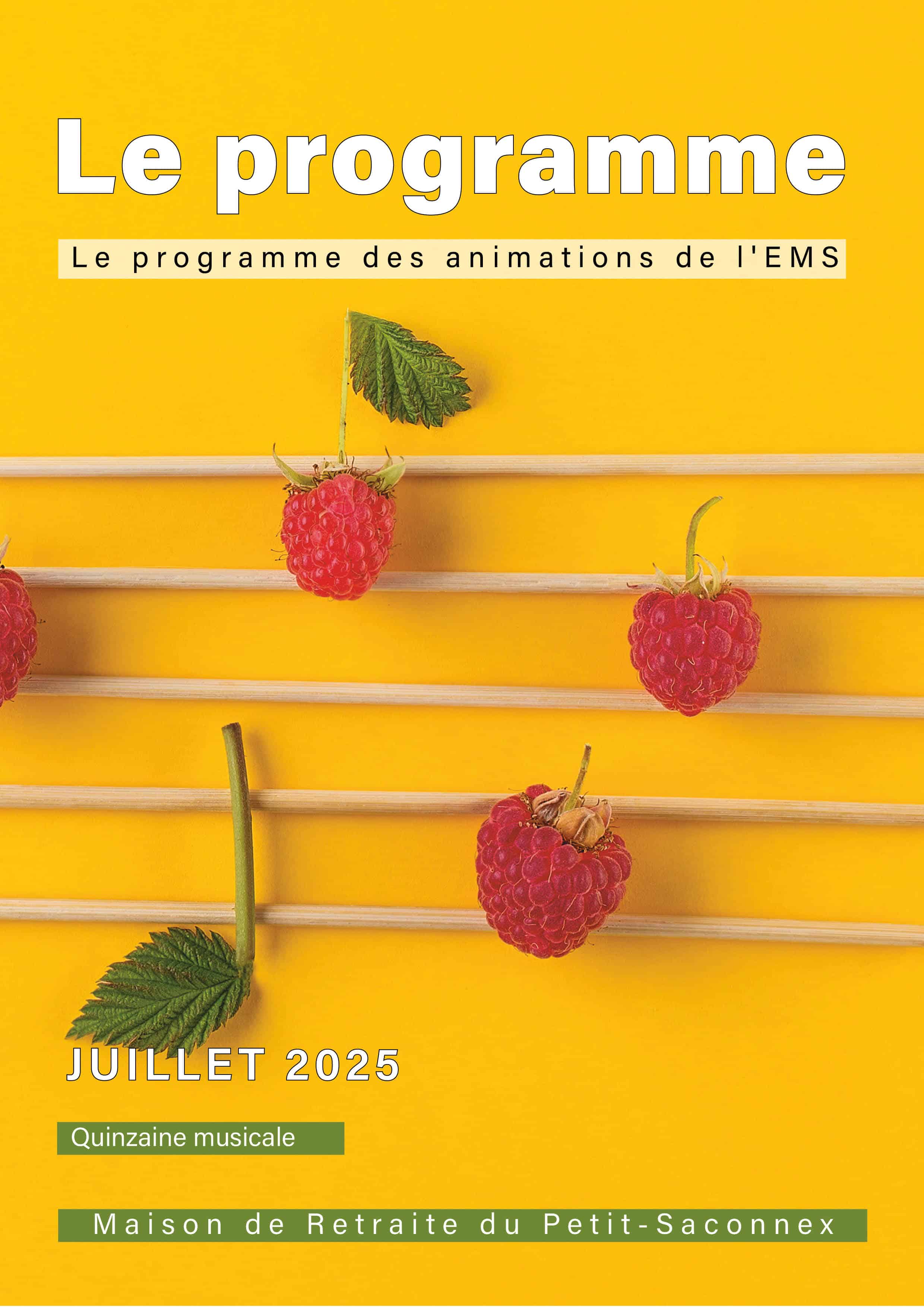Le programme des animations de l'EMS